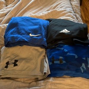 Boys (4) pairs size 6/XSM shorts. Under armour Nike Adidas